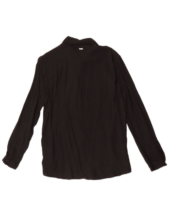 Camicetta camicia da donna Armani Exchange UK 14 grande viscosa nera