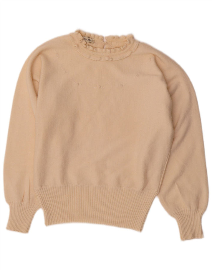 Maglione da donna con scollo a barca Dama IT 46 Large Angora bianco sporco