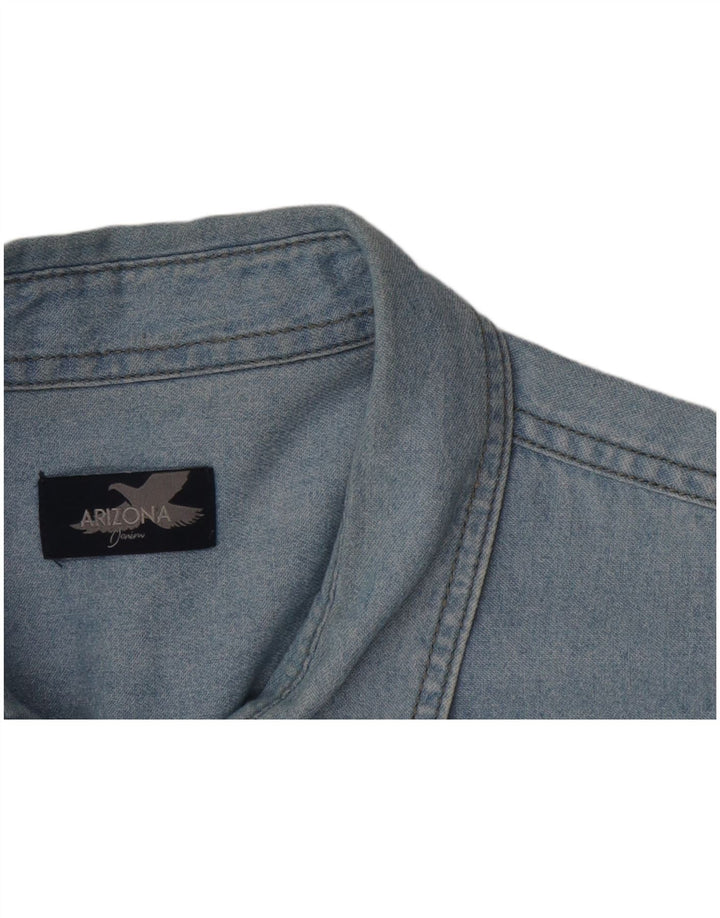 ARIZONA Camicia di jeans a maniche corte da uomo grande blu