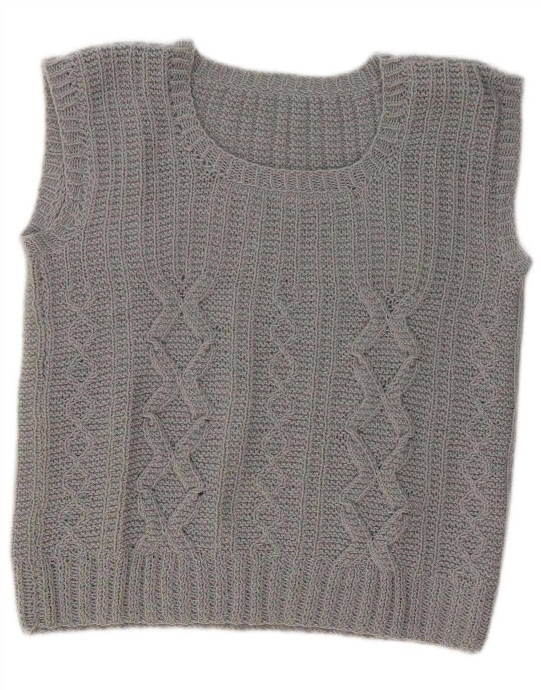 Canottiera vintage da donna UK 14 grigio medio
