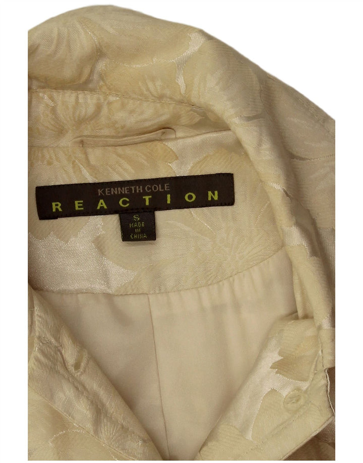 Cappotto da donna Kenneth Cole UK 10 piccolo cotone floreale beige