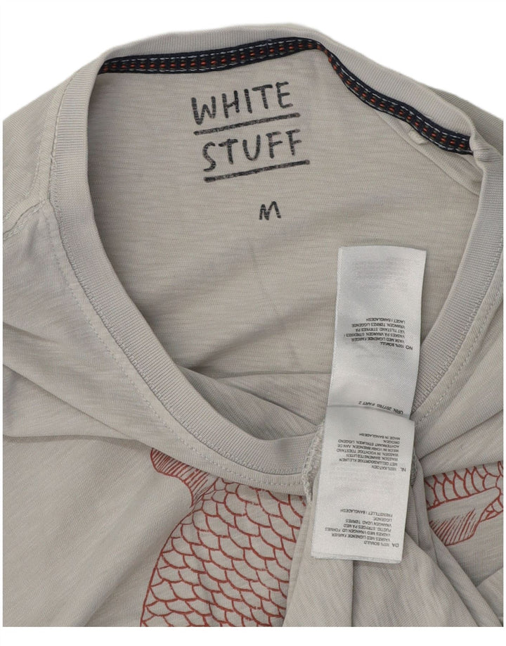 T-shirt grafica da uomo White Stuff in cotone grigio medio