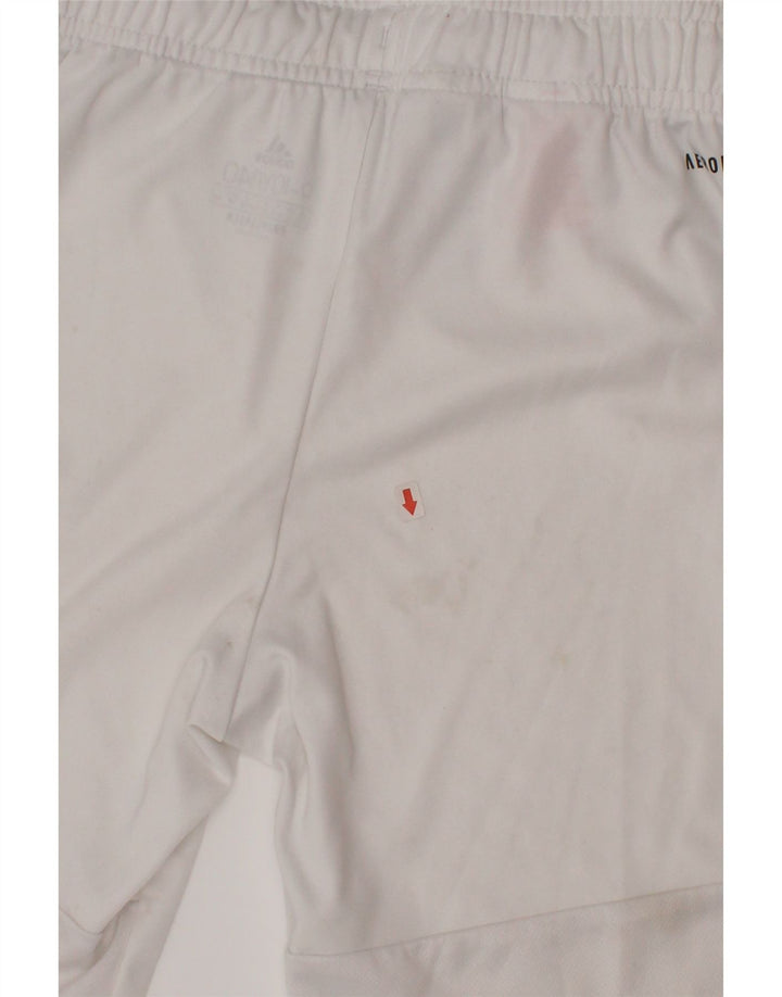 Pantaloncini sportivi Adidas Aeroready da ragazzo 9-10 anni in poliestere bianco