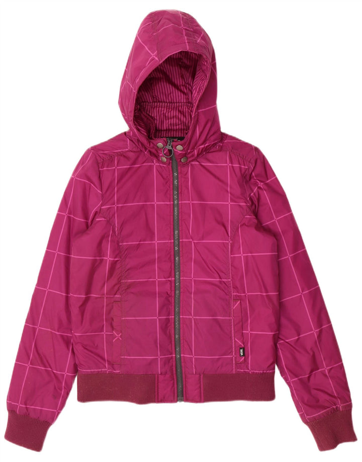 Bomber con cappuccio da donna Vans UK 14 nylon a quadri viola medio
