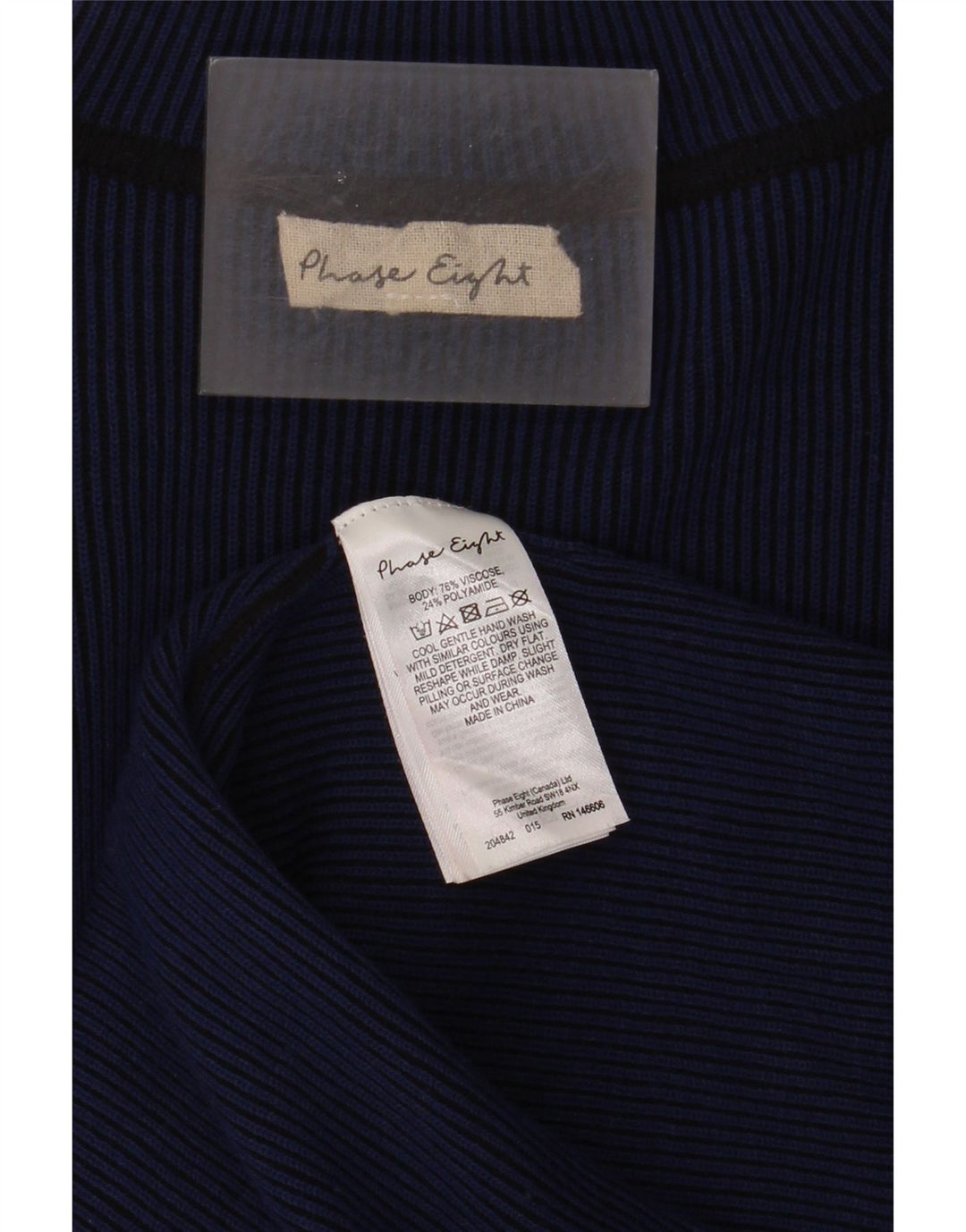 Abito a trapezio a maniche lunghe da donna Phase Eight UK 12 Viscosa blu navy medio