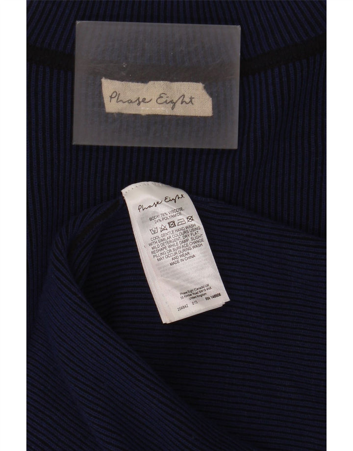 Abito a trapezio a maniche lunghe da donna Phase Eight UK 12 Viscosa blu navy medio