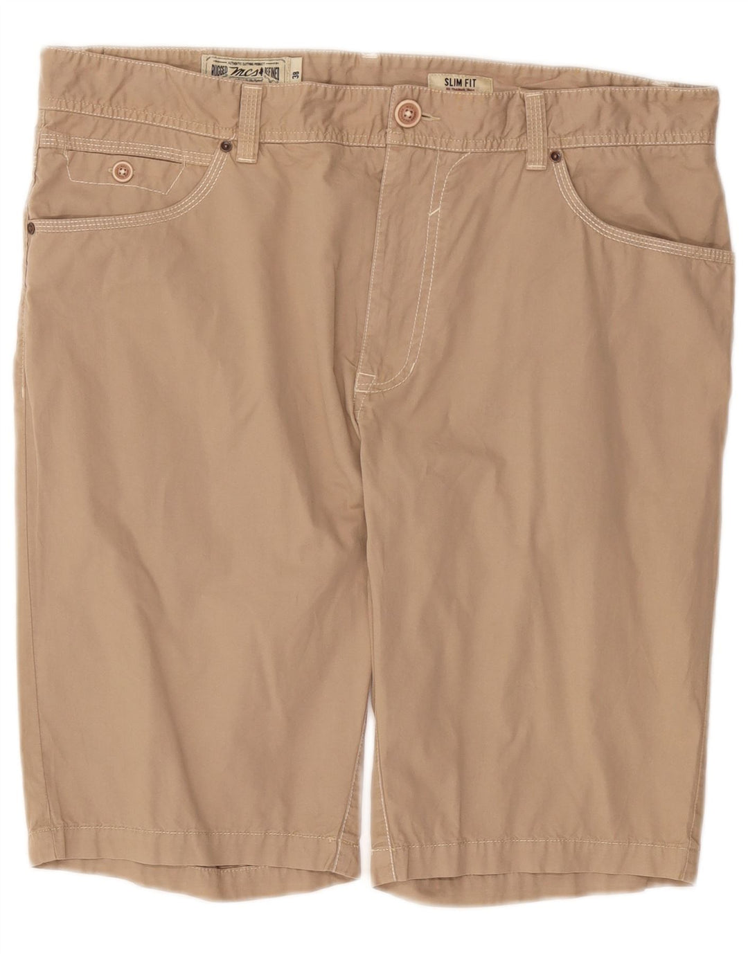 Pantaloncini casual slim fit da uomo Marlboro Classics W38 XL in cotone beige