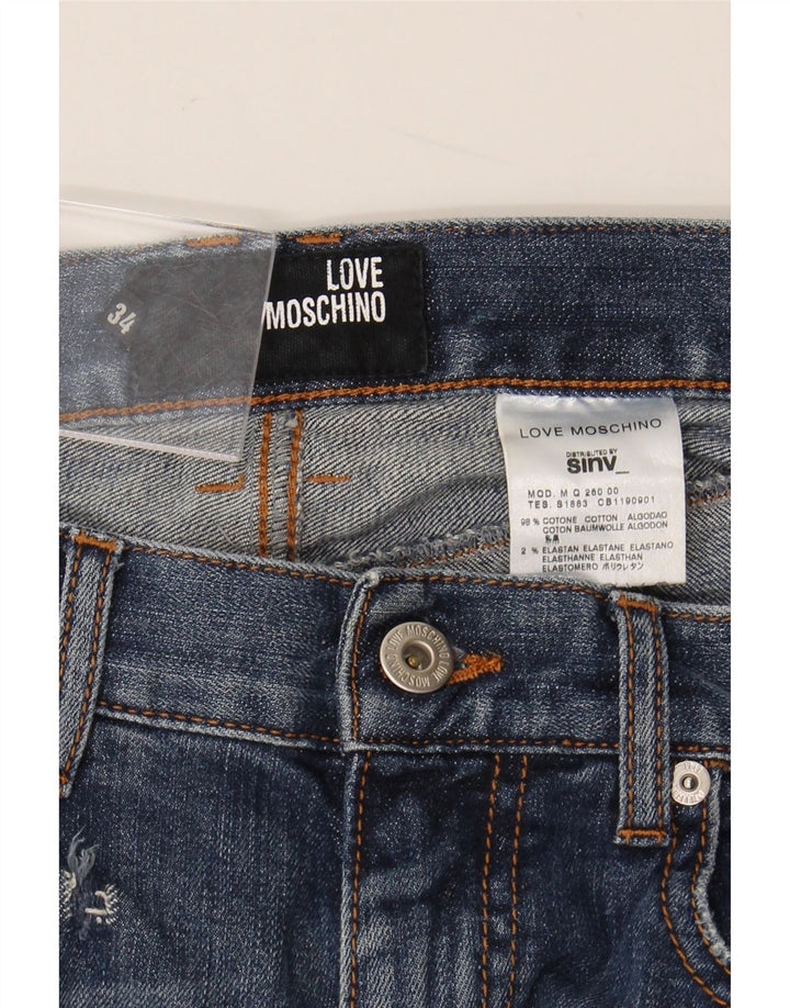 Jeans dritti da uomo MOSCHINO W34 L34 cotone blu