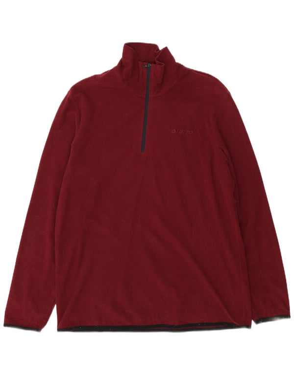 Maglione in pile da uomo con collo con zip Lotto 2XL Poliestere bordeaux
