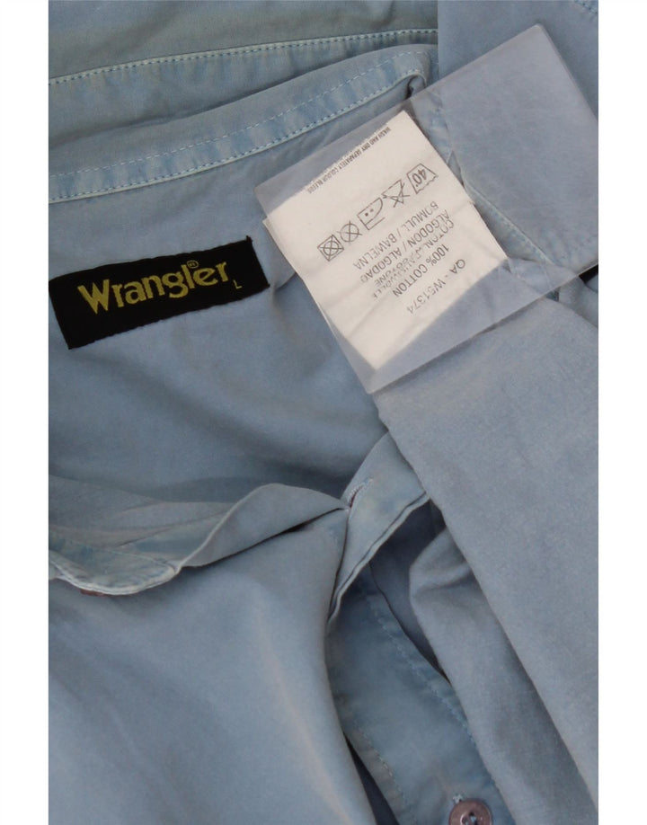 Camicia da uomo WRANGLER grande in cotone blu