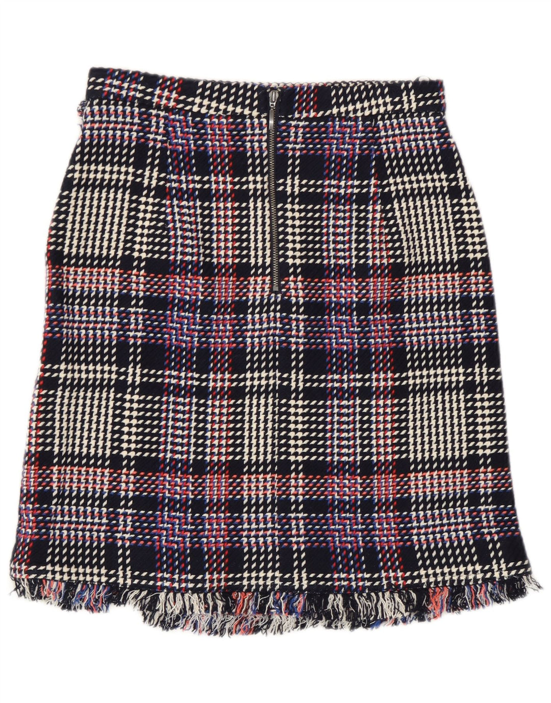 Gonna dritta da donna Marks & Spencer UK 8 piccola W28 a quadri multicolore