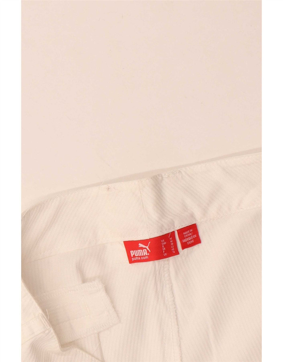 Pantaloncini casual da donna Puma UK 12 Medium W34 Gessato bianco