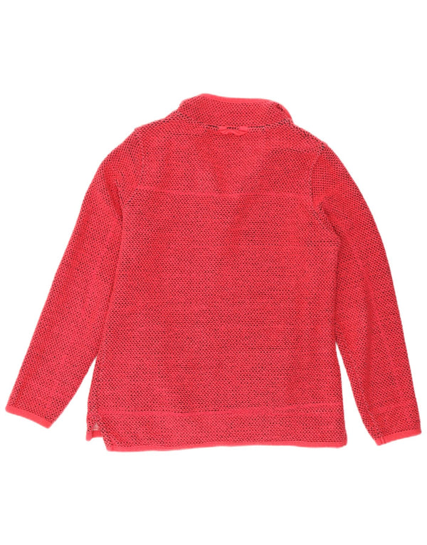 Felpa da donna con collo con zip Weird Fish, maglione UK 10, piccolo cotone rosa