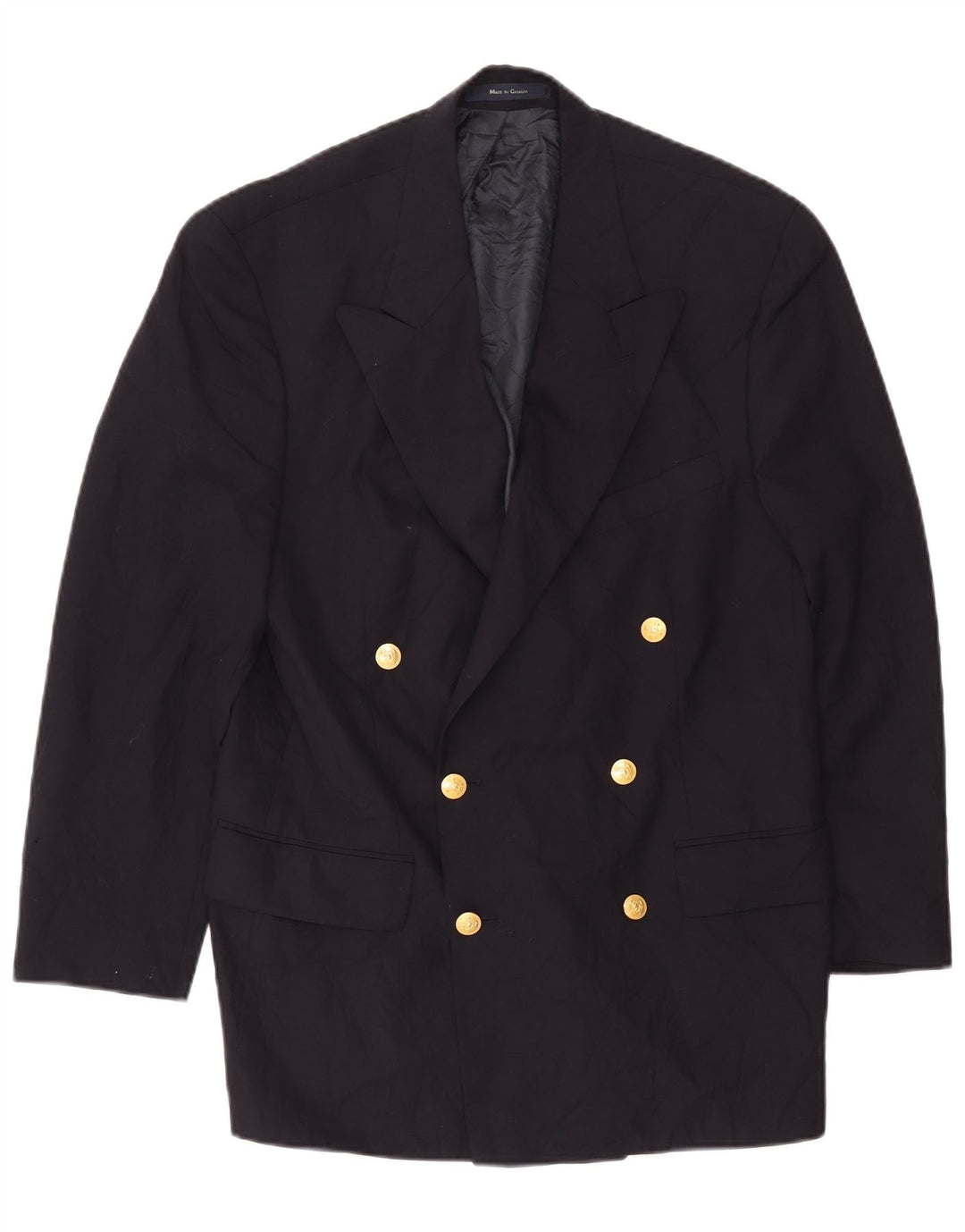 Giacca blazer doppiopetto da uomo Chaps taglia 42 grande blu navy