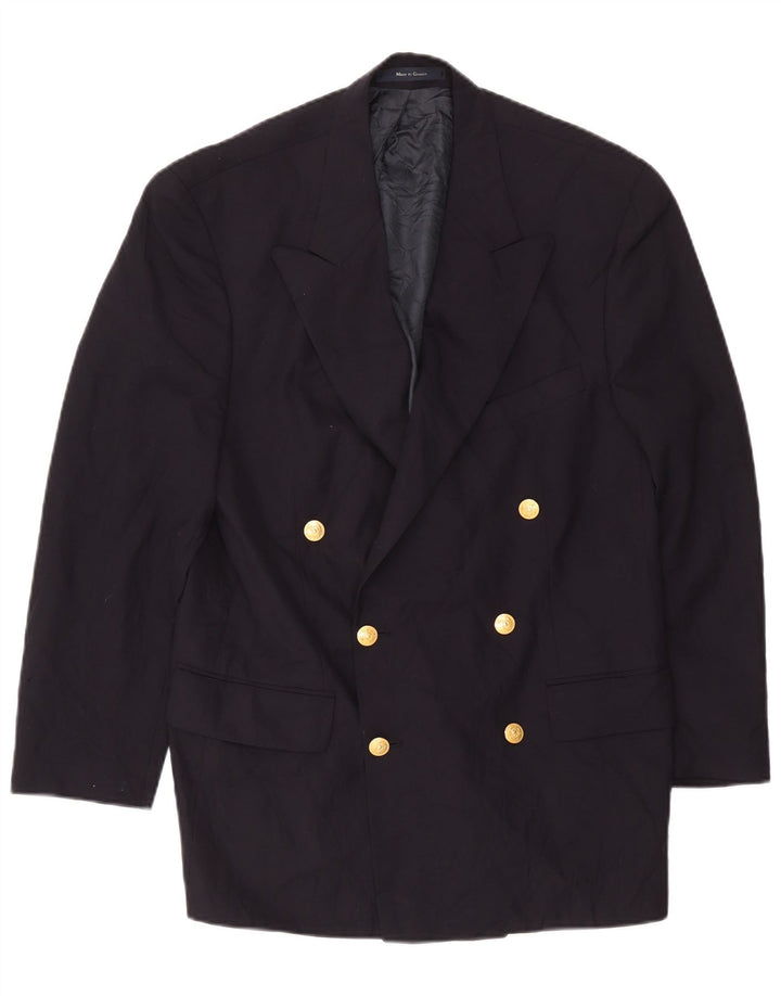 Giacca blazer doppiopetto da uomo Chaps taglia 42 grande blu navy