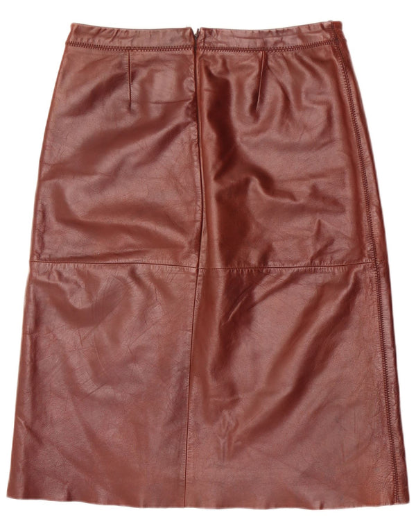 Gap Womens Leather Skirt US 10 Large W30  Brown Leather