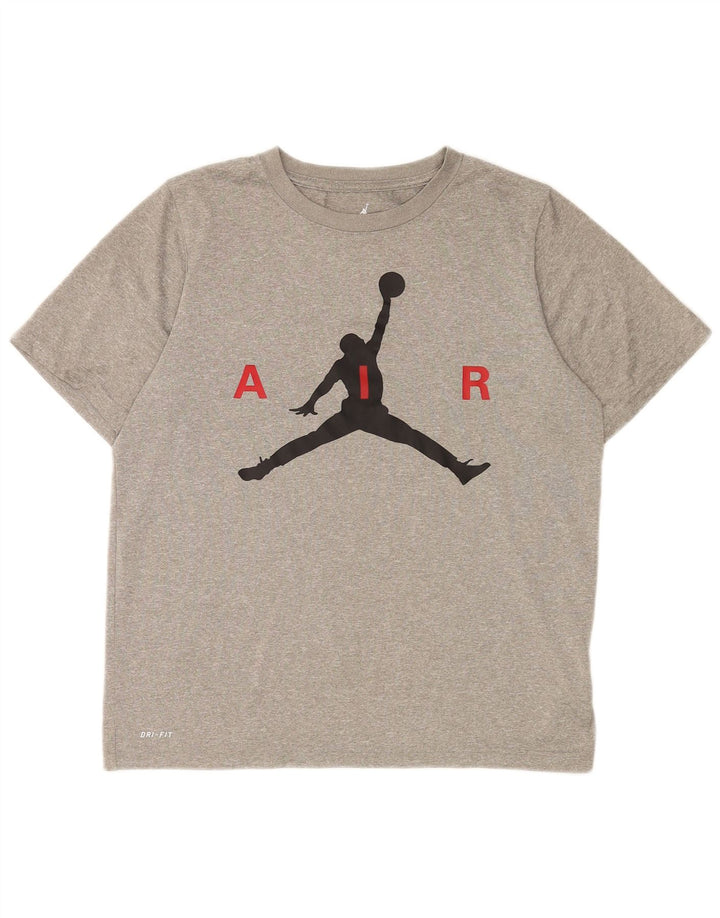 T-shirt grafica Jordan da bambino, 13-14 anni, XL, in poliestere chiazzato grigio