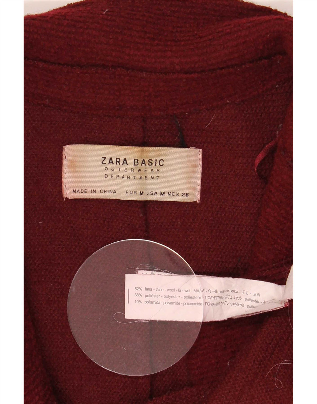 Soprabito da donna Zara UK 14 rosso medio in lana