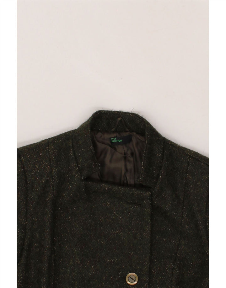 BENETTON Womens Overcoat IT 44 Medium Green Polyester Vintage Benetton and Second-Hand Benetton from Messina Hembry 