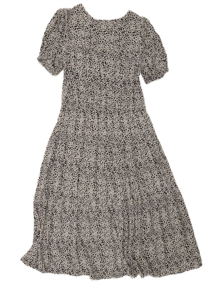 Abito maxi a strati da donna Marks & Spencer UK 16 Grande viscosa maculata bianca