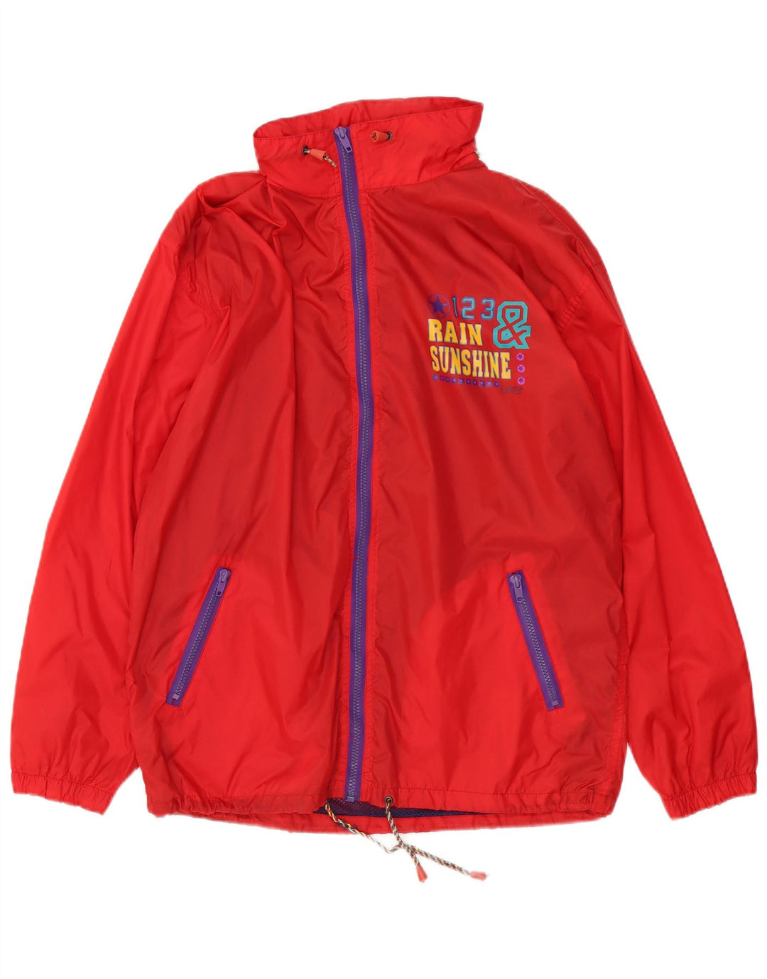 ETIREL Giacca antipioggia grafica da uomo UK 40 Large Red Nylon