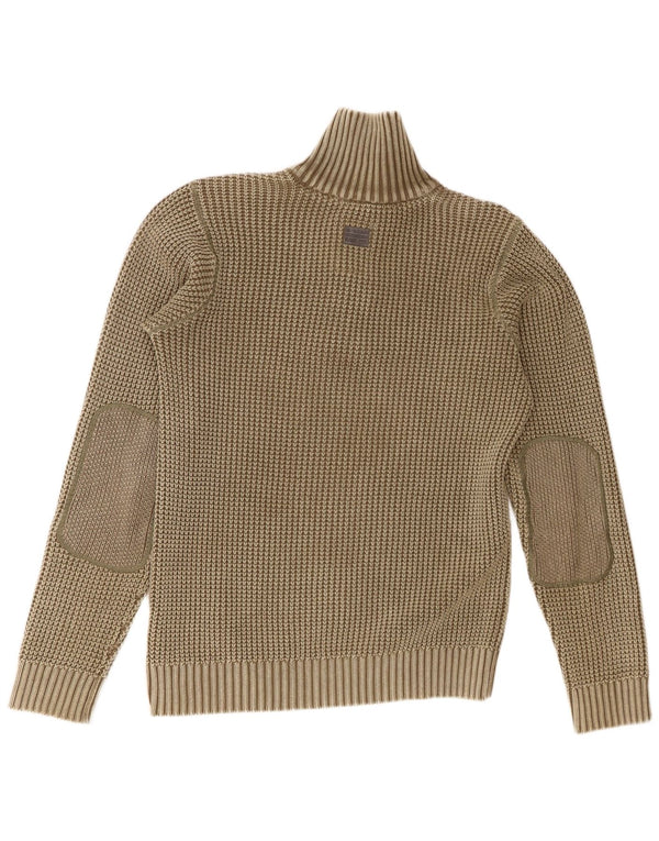 Maglione da uomo G-Star con collo a bottoni, grande cotone kaki