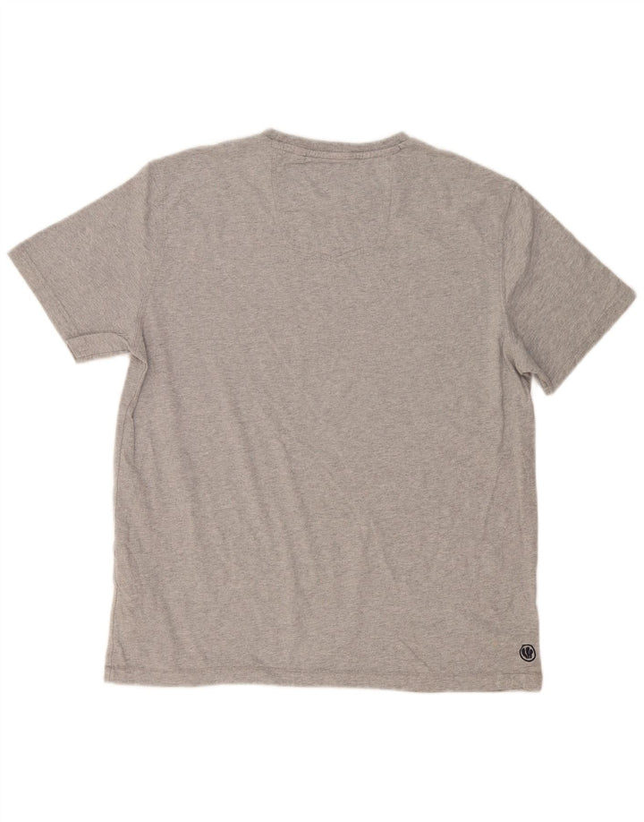 T-shirt grafica da uomo Fat Face Top grande in cotone chiazzato grigio
