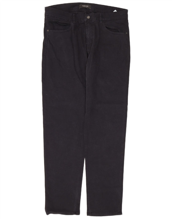 MASSIMO DUTTI Pantaloni casual slim fit da uomo W34 L31 cotone nero