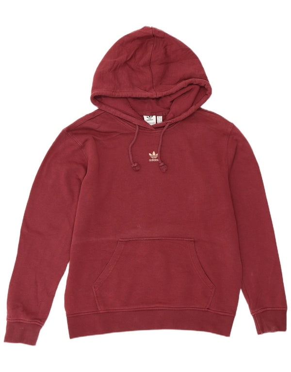Felpa con cappuccio grafica Loose Fit da donna Adidas UK 10 piccola in cotone bordeaux