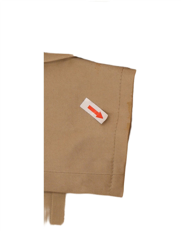 Giacca blazer a 3 bottoni da donna Hugo Boss UK 10 piccola classica in cotone beige