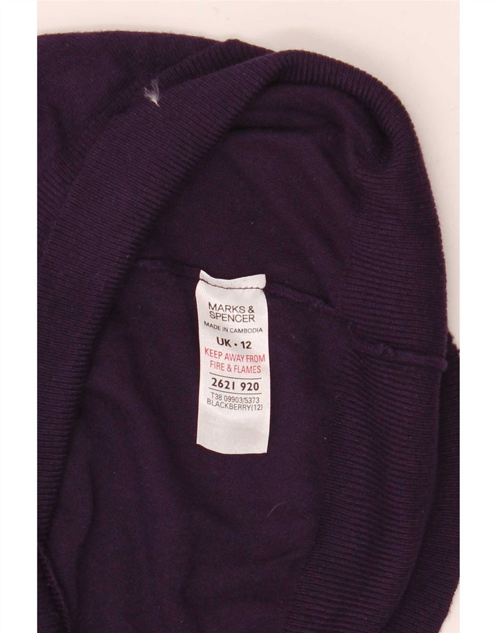 Maglione maglione a collo alto da donna Marks & Spencer UK 12 Viscosa viola medio