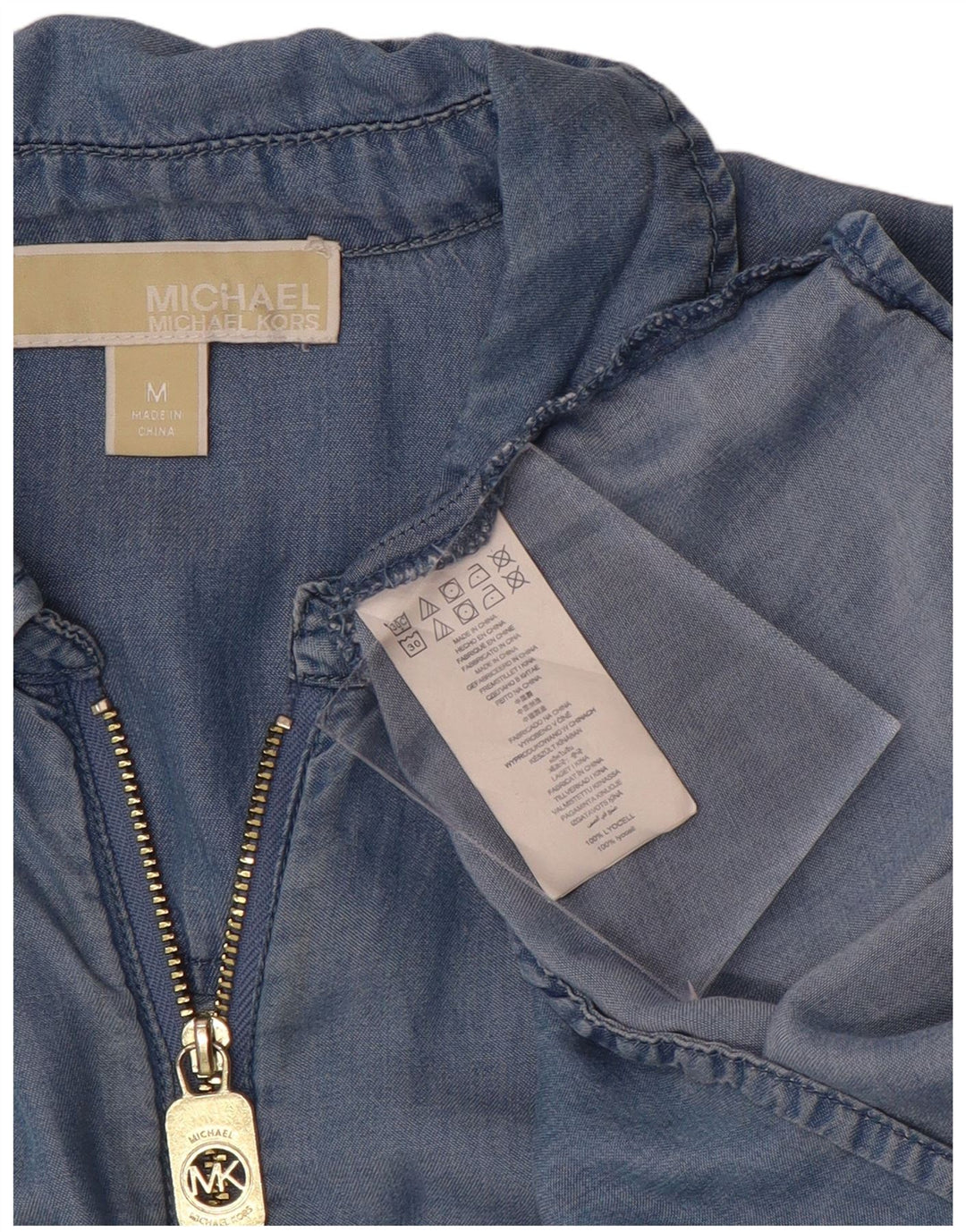 Camicia di jeans da donna Michael Kors UK 14 Lyocell blu medio