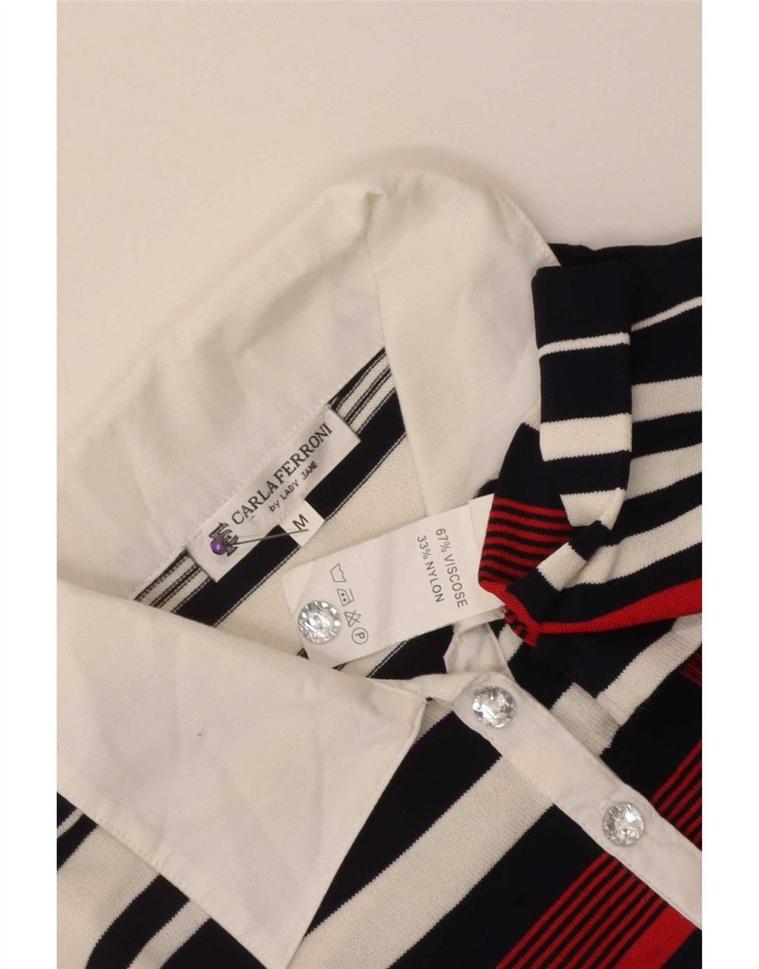 Polo da donna CARLA FERRONI UK 12 Viscosa a righe multicolore media