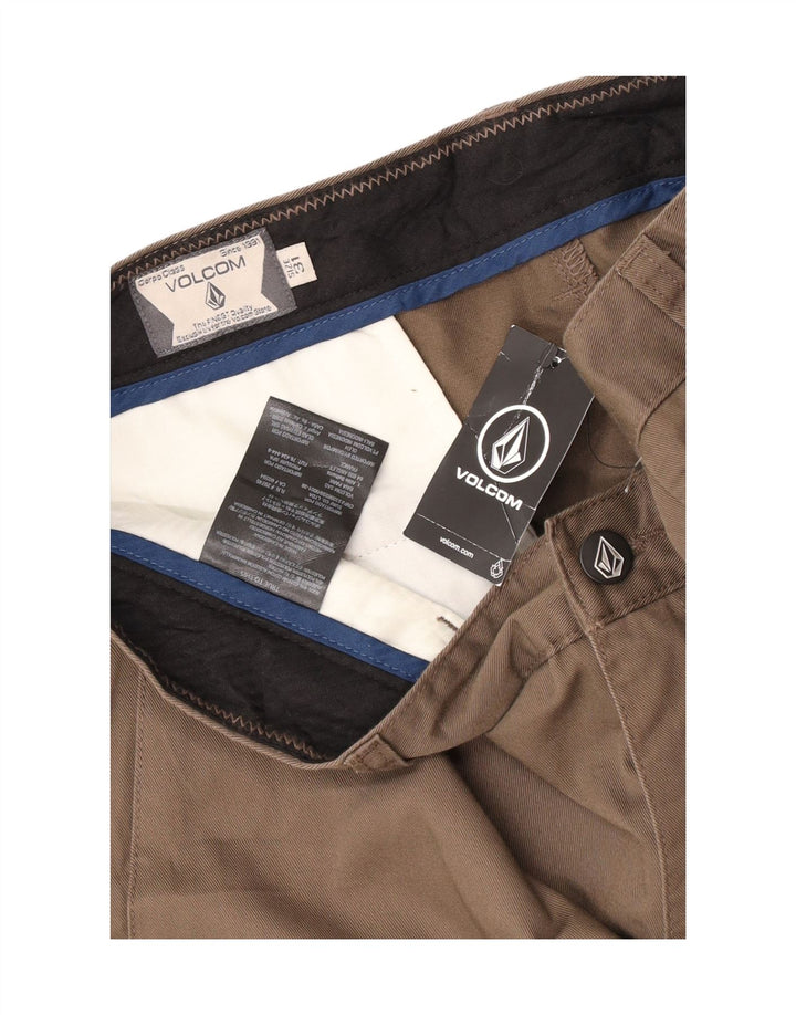 Pantaloncini chino da uomo Volcom W31 in cotone marrone medio