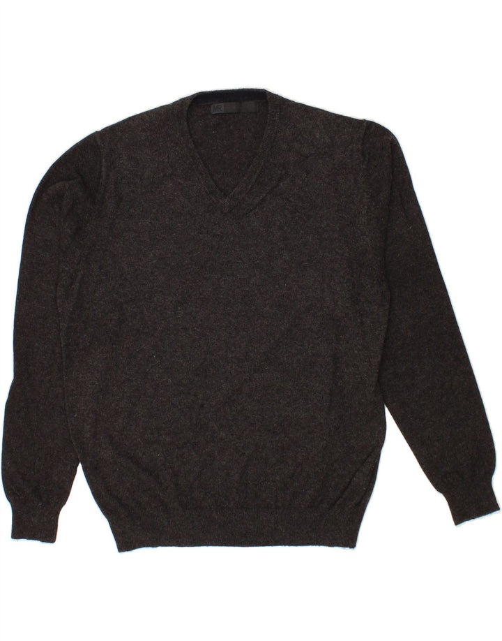 MASSIMO REBECCHI Mens V-Neck Jumper Sweater XL Grey Viscose Vintage Massimo Rebecchi and Second-Hand Massimo Rebecchi from Messina Hembry 