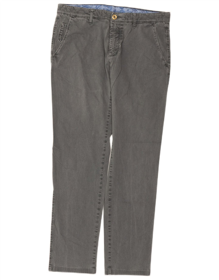 Pantaloni chino dritti da uomo Bugatti EU 52 XL W34 L31 Cotone grigio