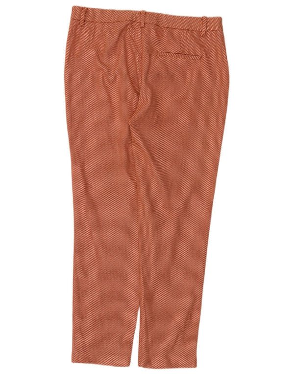 Pantaloni chino slim da donna Zara EU 38 piccoli W28 L28 arancione geometrico