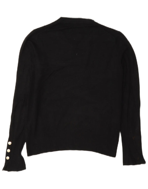 Maglione oversize con scollo a barca da donna Zara UK 10 piccolo in viscosa nera