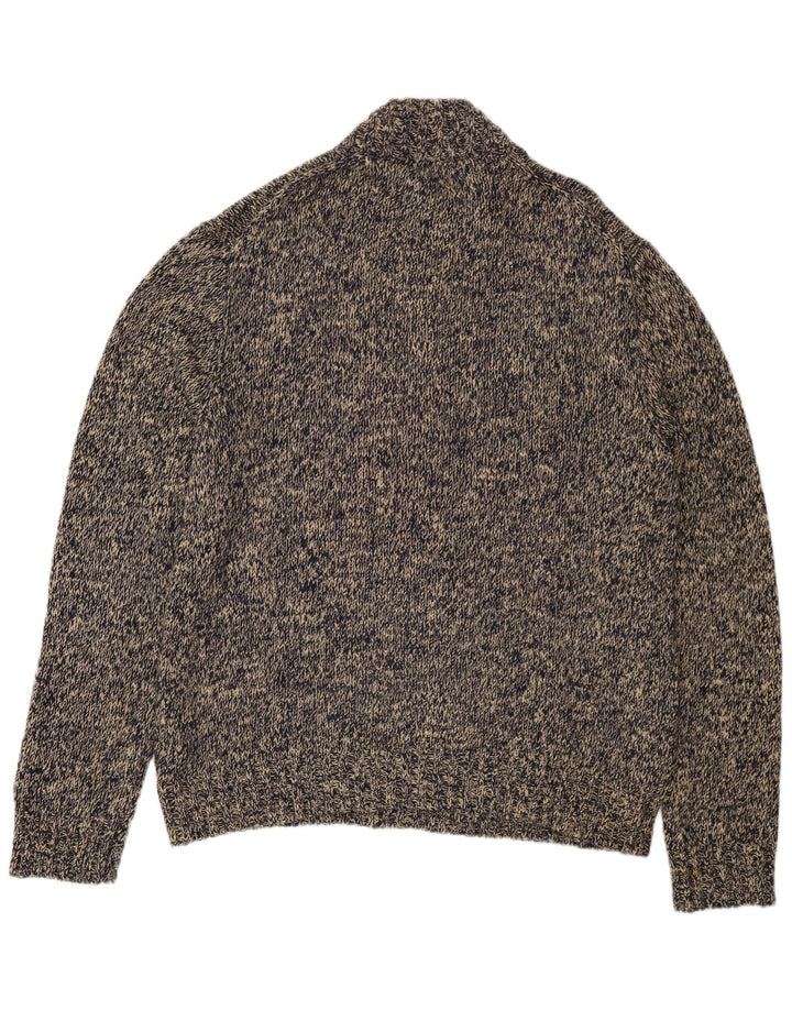 POLO RALPH LAUREN Maglione da uomo con collo a bottoni 2XL Cotone chiazzato grigio