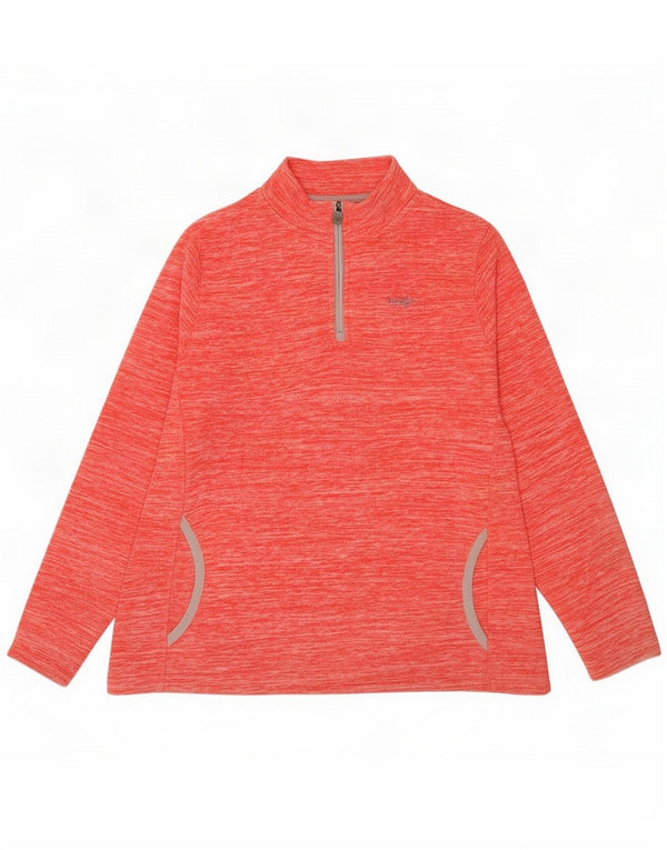 Weird Fish Maglione in pile da donna con zip e collo UK 22 3XL Poliestere chiazzato rosso