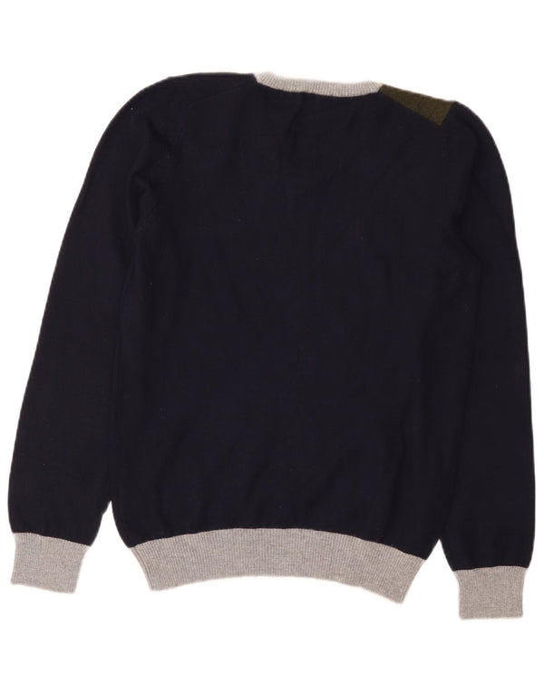 Maglione da donna con scollo a V Iceberg UK 12 Blocco colore blu navy medio