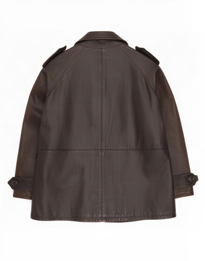 Giacca militare doppiopetto oversize da donna vintage IT 42 media nera