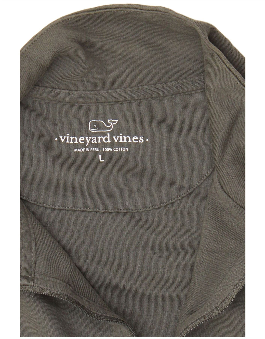 VINEYARD VINES Felpa da uomo con zip e collo maglione grande grigio
