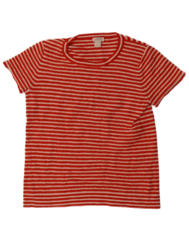 J. CREW Maglione da donna con scollo a barca UK 6 XS a righe arancioni