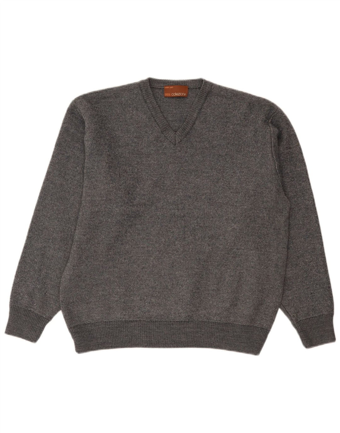 Maglione maglione con scollo a V da donna Marks & Spencer UK 16 grande grigio screziato