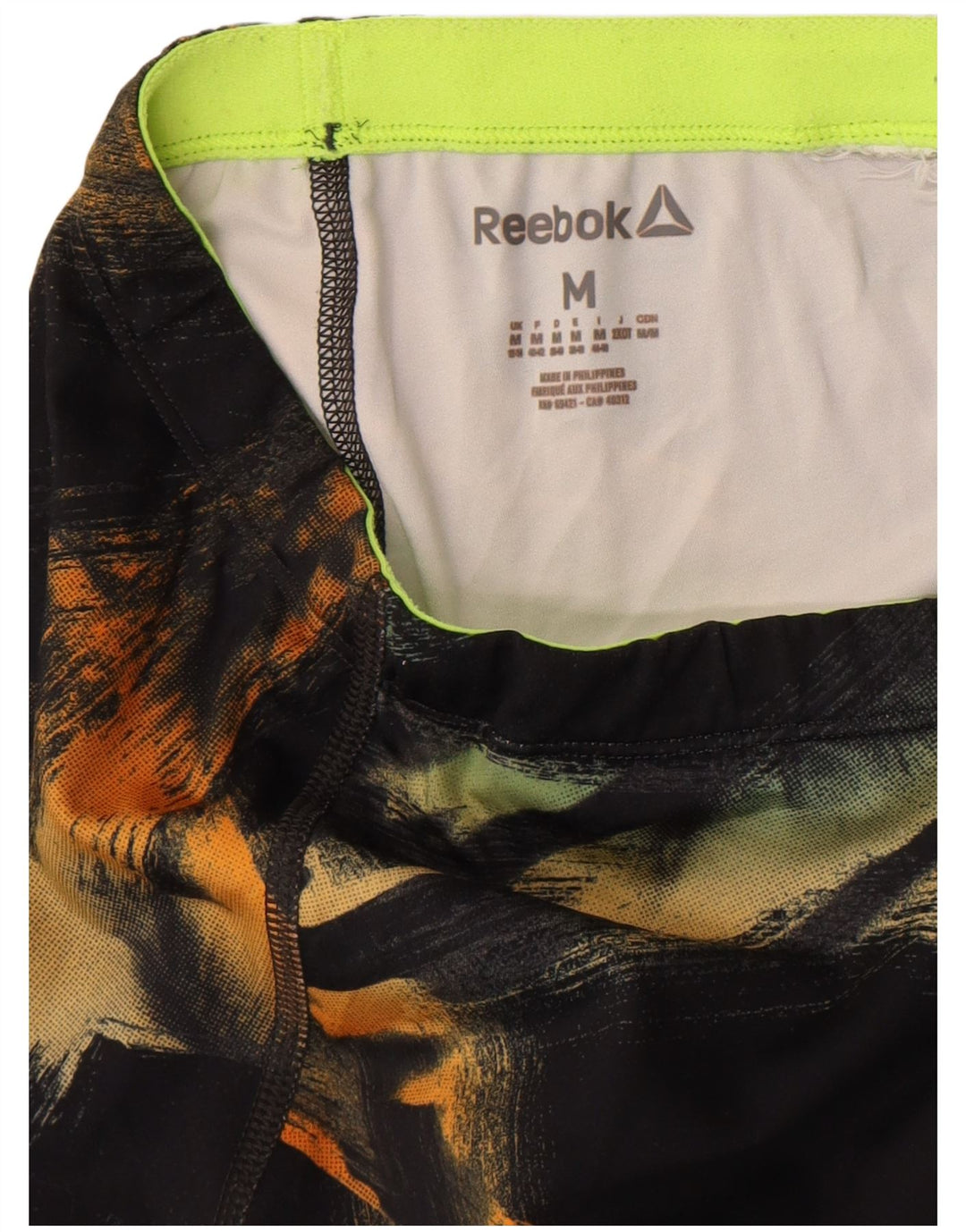 Leggings Reebok da donna con motivo astratto UK 12/14 medio nero