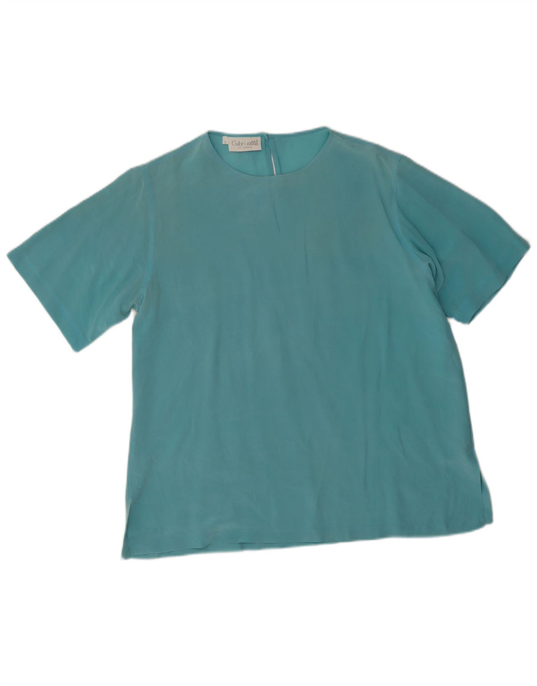 Gabri elle La Camicia Camicetta da donna Top UK 16 Large Blue Silk