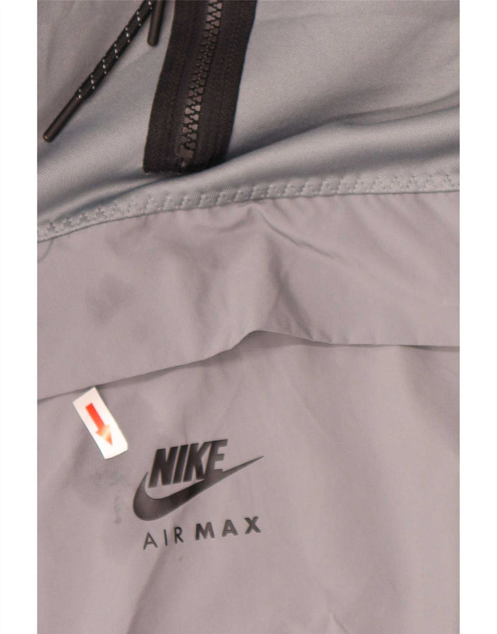 Nike Uomo Air Max Zip Neck Felpa con cappuccio Maglione Grigio medio Poliestere Sportivo