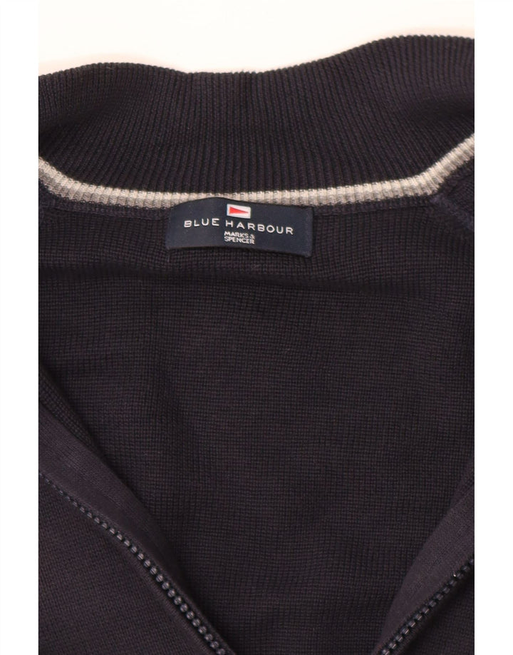 MARKS & SPENCER Maglione cardigan Harbour blu da uomo XL Blu navy