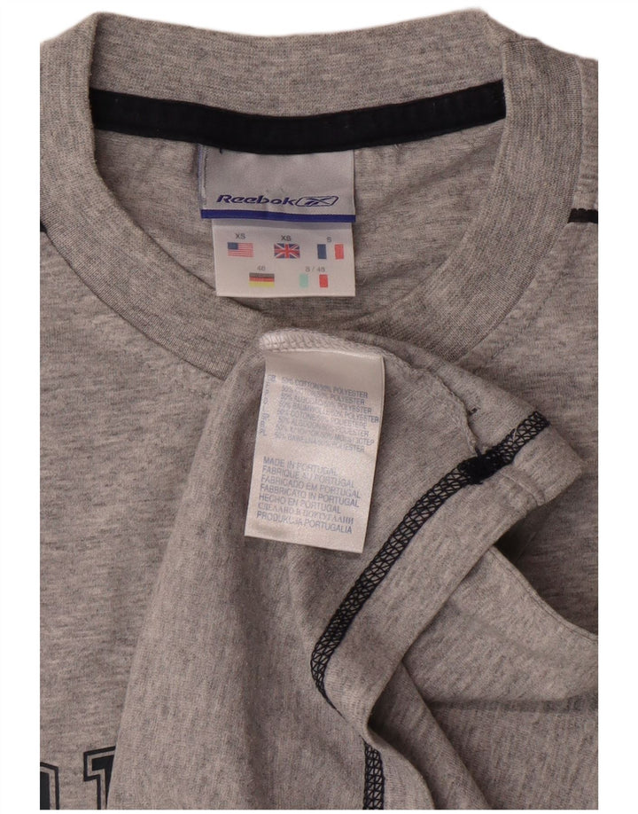 Canottiera grafica da uomo Reebok XS in cotone grigio
